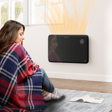 HOMCOM Quiet Electric Convector Heater with LED Display – Freestanding or Wall-Mountable, Black