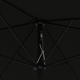 Outsunny 2 x 3m Rectangular Garden Parasol with Crank Handle & Tilt, UV Resistant – Patio Sunshade, Black