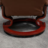 HOMCOM Office Recliner Chair with 145° Reclining Back, Manual Footrest & 360° Swivel – PU Leather, Brown