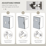 HOMCOM Bathroom Under Sink Cabinet with Adjustable Shelf and U-Shaped Cut-Out – Storage, High Gloss White