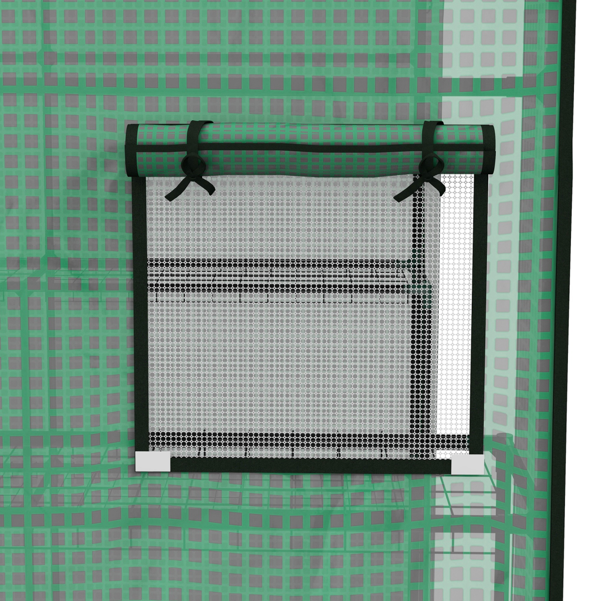 Outsunny Walk-in Greenhouse Replacement Cover with Roll-up Door & Mesh Windows – PE Cover Only, Green