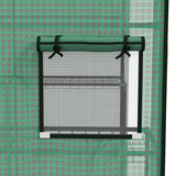 Outsunny Walk-in Greenhouse Replacement Cover with Roll-up Door & Mesh Windows – PE Cover Only, Green