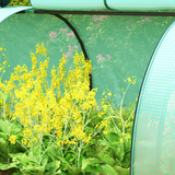 Outsunny Tunnel Greenhouse with Steel Frame & Zipped Doors, 395 x 100 x 80cm – Plant Protection, Green