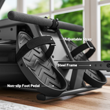SPORTNOW Water Rowing Machine with 6 Adjustable Water Levels, LCD Monitor & Vertical Storage – Home Rower, Black