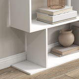 HOMCOM 6-Tier Asymmetrical Shelving Unit with Anti-Toppling Design – Display and Storage, White