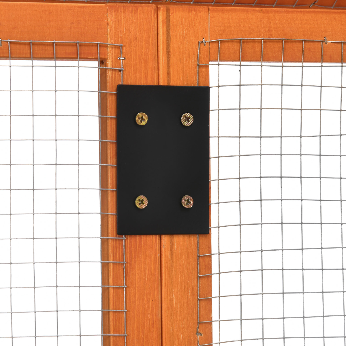 PawHut Wooden Chicken Run with Multiple Doors & Combinable Design – Spacious Coop for 3–6 Chickens, Orange