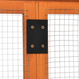PawHut Wooden Chicken Run with Multiple Doors & Combinable Design – Spacious Coop for 3–6 Chickens, Orange