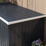 Outsunny 7x4ft Metal Garden Storage Shed with Sliding Double Door – Galvanised Steel Tool Shed, Dark Grey