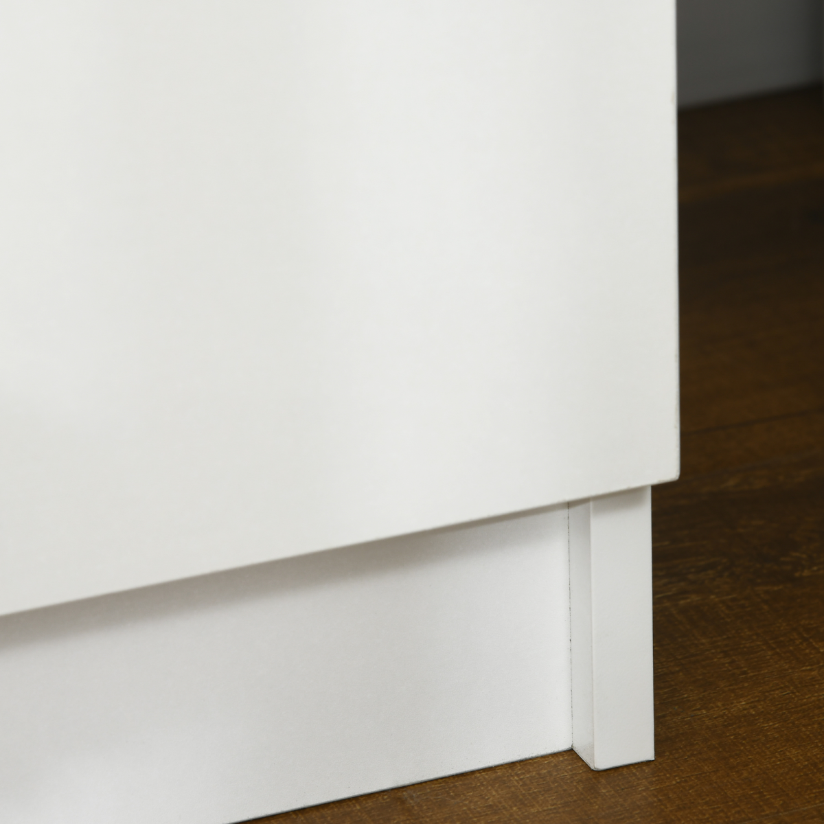 HOMCOM White High Gloss Bedside Table with LED Light Strip and 2 Drawers – Bedroom Nightstand with Storage
