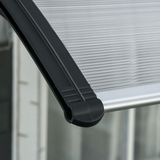 Outsunny Front Door Canopy, 300 x 100cm Curved Polycarbonate Awning – Outdoor Rain Shelter, Clear