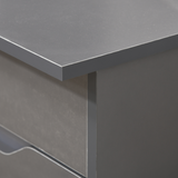 HOMCOM Computer Desk with 3 Drawers – Home Office Workstation with High Gloss Finish, Grey