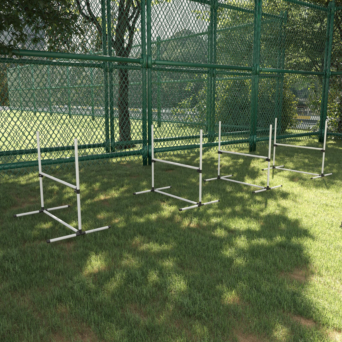 Pawhut Dog Agility Set with Adjustable Jumps and Carrying Case – Free-Standing Training Obstacle Course