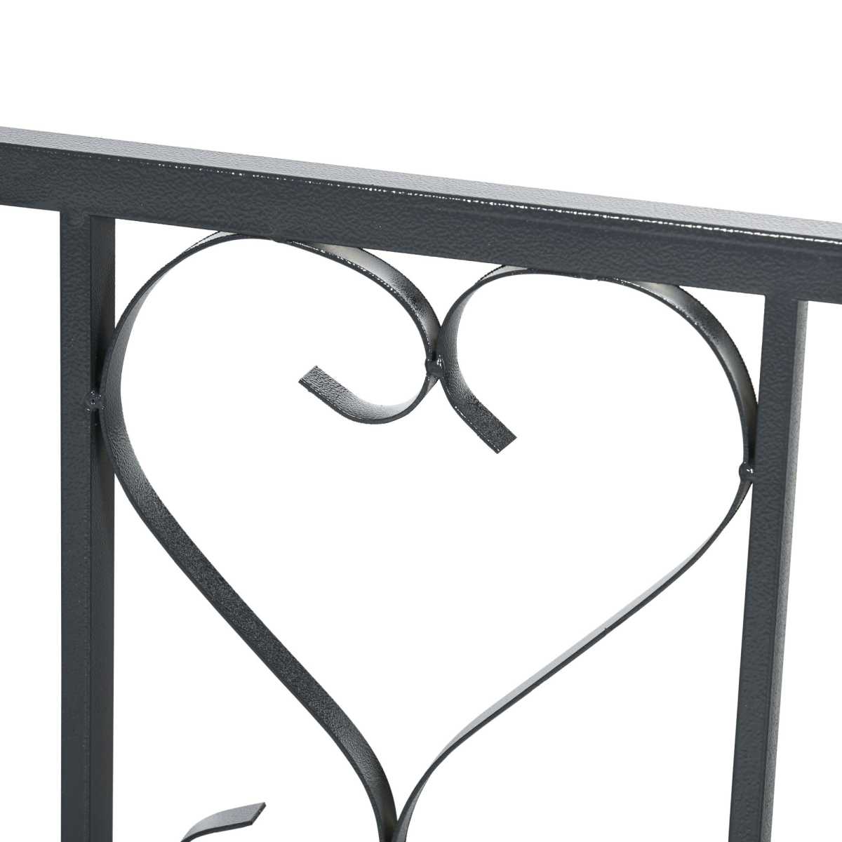 Outsunny Metal Garden Arch with Double Gate – Climbing Plant Arbour with Reinforced Frame, Dark Grey