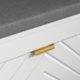 HOMCOM Shoe Bench with 2 Flip Drawers & Padded Cushion – 8 Pairs Hallway Seating & Storage, White
