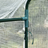 Outsunny Walk-In Garden Greenhouse with 4 Wire Shelves, Roll-Up Door & PE Cover – 186 x 120 x 190cm, White