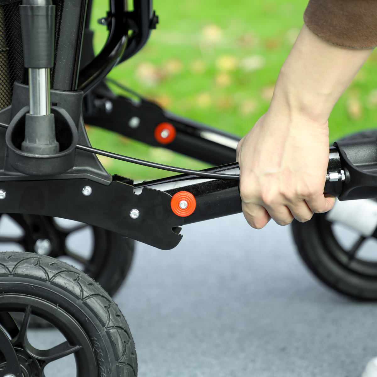 HOMCOM Rollator Walker with Padded Seat, Backrest & All-Terrain Wheels – Folding Mobility Aid with Storage Bag