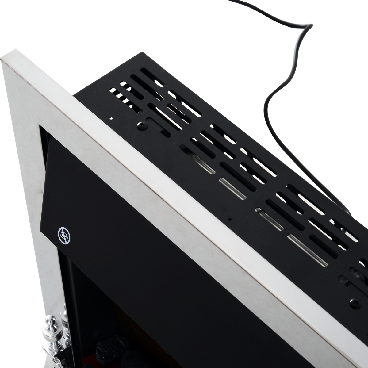 HOMCOM LED Flame Electric Fire with 1000W/2000W Heat and Coal Effect – Embedded Fireplace, Silver
