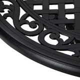 Outsunny 90cm Round Cast Aluminium Garden Table with 50mm Parasol Hole – Outdoor Patio Dining Table, Black