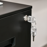 Vinsetto Mobile Lockable File Cabinet with Hanging File Rails & Partition – Under-Desk Storage, Black