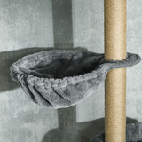 PawHut 6-Tier Floor to Ceiling Cat Tree with Scratching Post, Bed & Hammock – Cat Tower, Grey