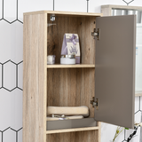 170cm Freestanding Slimline Storage Cabinet with 2 Cupboards and 2 Compartments – Anti-Tip Straps