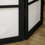 HOMCOM 3 Panel Folding Room Divider Privacy Screen with Paulownia Wood Frame – Space Divider
