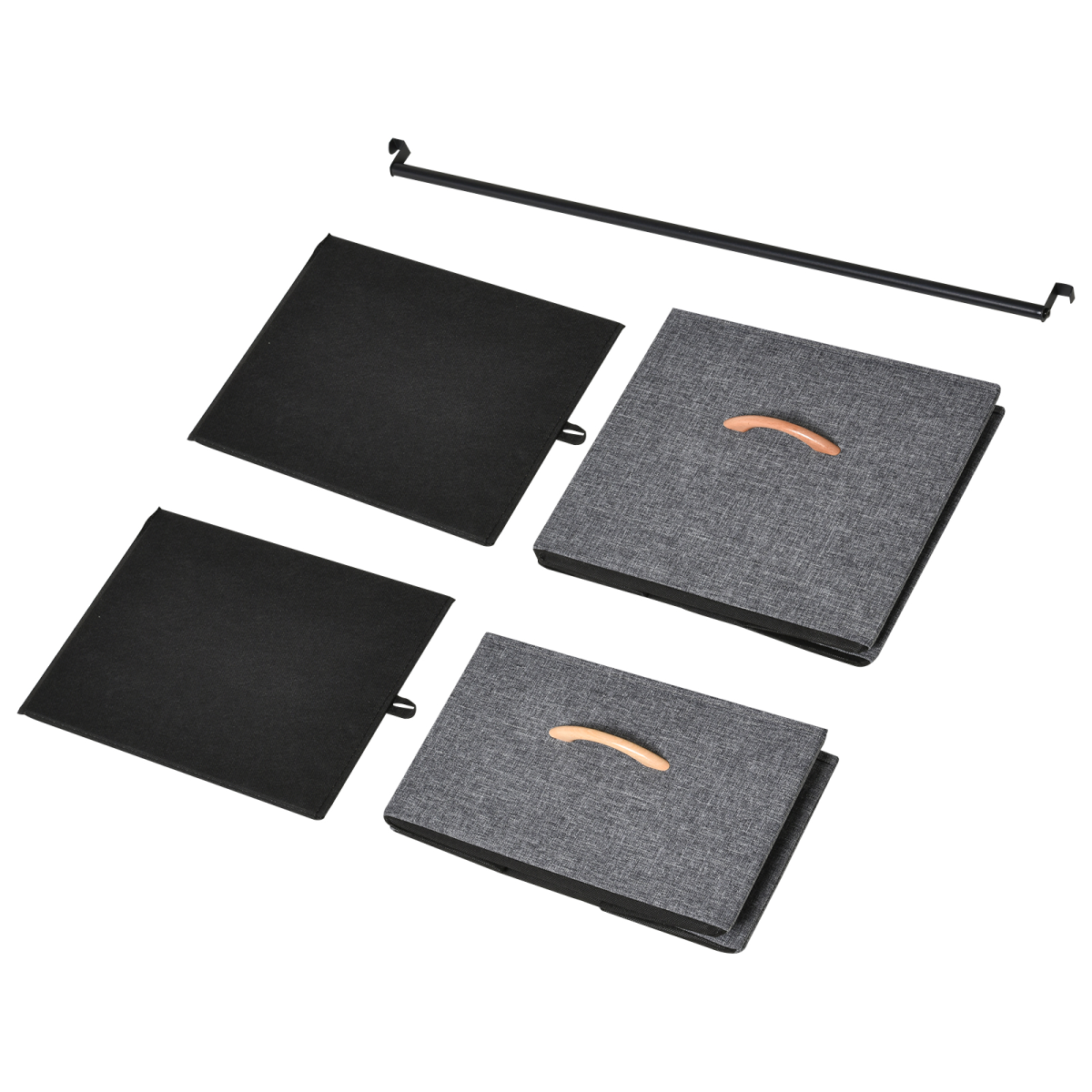 HOMCOM 175 x 83cm Freestanding Coat Rack with Steel Frame, Hanging Rail and Drawers – Black/Brown