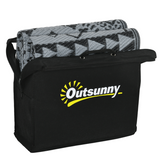Outsunny Reversible Waterproof Outdoor Rug with Carry Bag, 182 x 274cm, Black