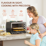 HOMCOM 36L Countertop Toaster Oven with 2 Hot Plates – Grill, Roast & Bake, Mini Kitchen Cooker