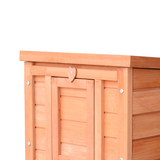 Pawhut Wooden Rabbit Hutch with Drawbridge Ramp, Roof Hatch and Heart-Shaped Lock – Small Animal House