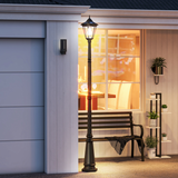 Outsunny 2.4m Solar Garden Lamp Post with Dusk-to-Dawn Sensor, IP44 Aluminium Frame – Patio Path Light