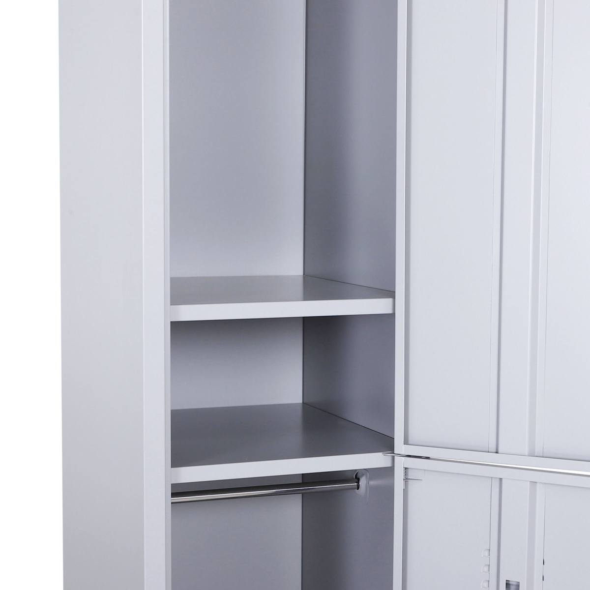 Vinsetto 1.8m Lockable Steel Locker Cabinet with 2 Compartments and Shelves – Office, Gym and Garage Storage