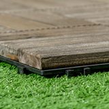 Outsunny 27-Pack Interlocking Decking Tiles, 30 x 30cm – Outdoor Garden Flooring, Grey