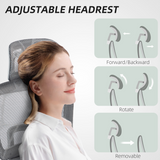HOMCOM Ergonomic Mesh Office Chair with 3D Armrests, Adjustable Headrest & Footrest – Grey