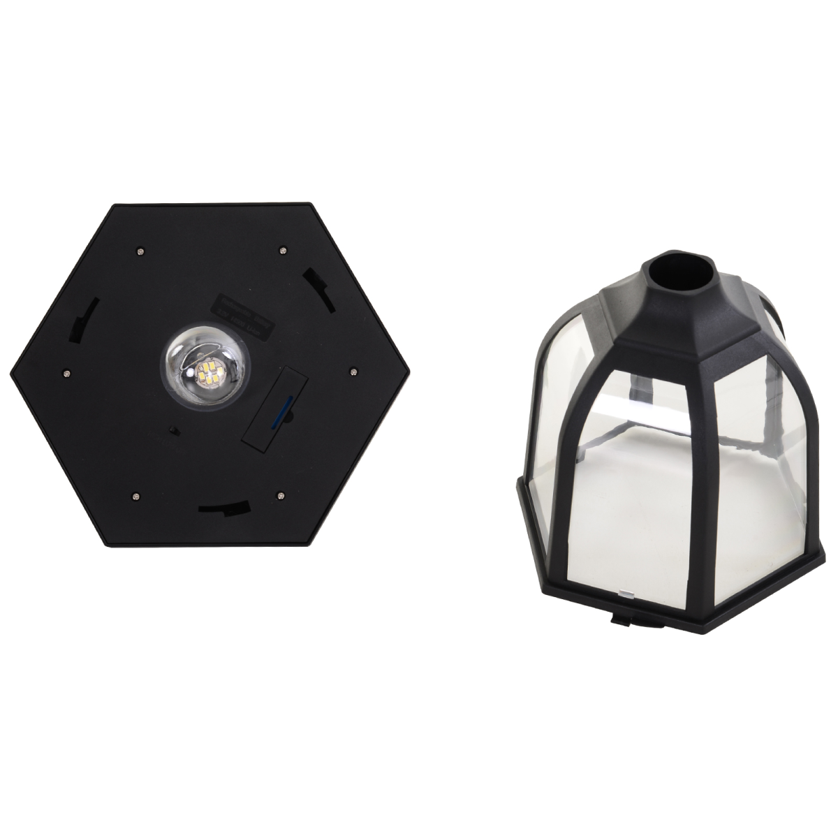 Outsunny 1.77m Free-Standing Solar LED Lamp Post with Six LEDs & IP44 Rating – Garden Light, Black