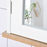 kleankin Wall-Mounted Bathroom Mirror Cabinet with Double Doors & Adjustable Shelf – Space-Saving Storage