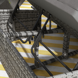Outsunny Rattan Sun Lounger dimensions diagram