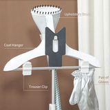 HOMCOM 1800W Clothes Steamer with 1.8L Water Tank & Adjustable Pole – Garment Wrinkle Remover, Light Grey