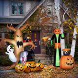 HOMCOM 9ft Inflatable Halloween Pumpkin Ghost with Built-in LED Lights – Outdoor Garden Decoration