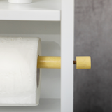 kleankin Freestanding Bathroom Storage Unit with Adjustable Shelf and Toilet Roll Holder – Slim, White