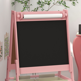 AIYAPLAY Kids Easel with Paper Roll, Blackboard, Whiteboard and Storage Baskets – 3-in-1 Art Easel, Pink