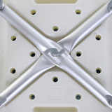 HOMCOM Adjustable Aluminium Shower Stool with Non-Slip Feet and Drainage Holes – Bathroom Seat, 136kg Load