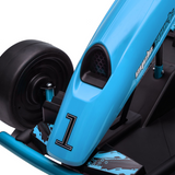 HOMCOM 24V Electric Go Kart for Kids with Music, Horn & Soft Start – Drifting Ride-On, Ages 8-12, Blue