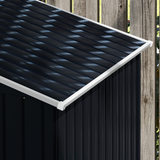 Outsunny 7 x 4ft Lockable Galvanised Steel Garden Shed with Sloped Roof & Foundation – Tool Storage, Grey