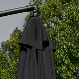 Outsunny 2.7m Cantilever Banana Parasol with Crank Handle & Cross Base – Garden Sun Shade, Black