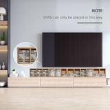 Set of 2 CD & Media Tower Racks with Adjustable Shelves – Slim Storage for CDs, DVDs & Games, Wood Colour