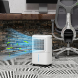 HOMCOM 12L/Day Compact Dehumidifier with Humidity Indicator Light – Fight Damp & Condensation in Small Rooms