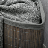 HOMCOM 55L Bamboo Corner Laundry Hamper with Removable Fabric Liner – Space-Saving Storage, Grey