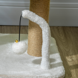 42cm Indoor Cat Tree Kitty Play Tower with Hanging Toy Balls & Jute Scratching Post – Soft Polyester Cover