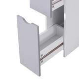 HOMCOM Slim Bathroom Storage Cabinet with 2 Open Shelves and 3 Drawers – Tall Freestanding Unit, White